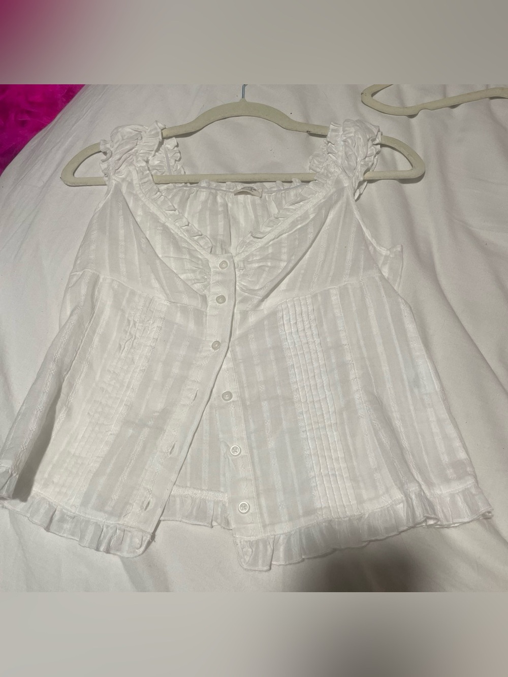 Brandy Melville white button up top